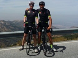 Cyclists posing on a bike tour with Sun Tri Sports