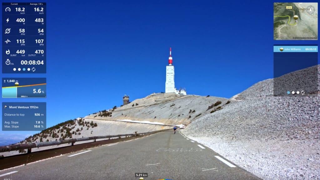 Screenshot of Indoor Cycling Training with Tacx Desktop App